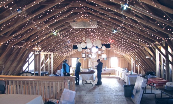 Reception in a barn