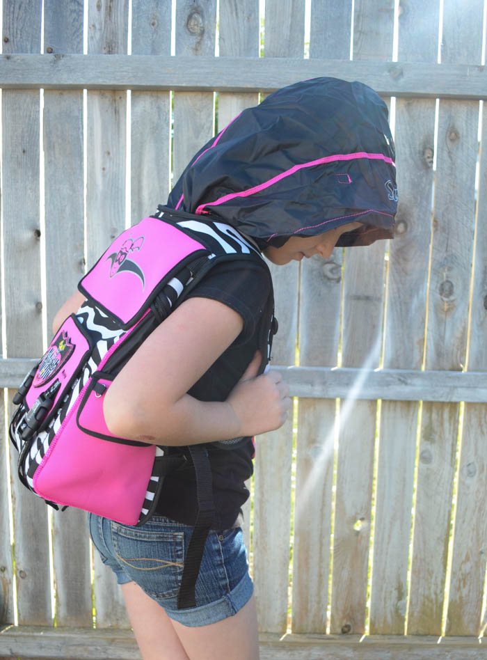 super me backpack hero hood hoodie cape kids back to school zebra pink girls kids review