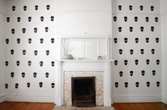 DIY Faux Skull Wallpaper